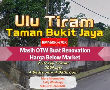 Ulu Tiram Taman Bukit Jaya Rumah Dua Tingkat CornerLot Otw Renovation