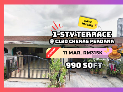 Lelong Save Rm65k 1-Sty Terrace House @ C180 Tmn Cheras Perdana