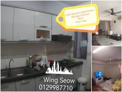 Vista Saujana Apartment Wangsa Permai Kepong For Rent Aircond Kitchen cabinet Aman puri