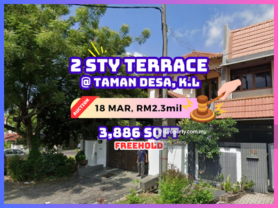 Bank Auction Freehold Corner 2 Sty Terrace @ Taman Desa Kuala Lumpur