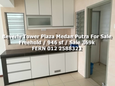 Freehold 946sf Beverly Tower Plaza Medan Putra Bandar Menjalara for Sale