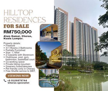 Hilltop Residences Cheras Rm750,000 For Sale Freehold