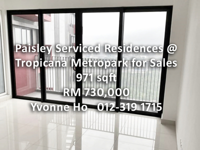 Paisley Serviced Residences @Tropicana Metropark for Sales