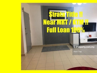 Strata Title / Freehold / Near MRT KTM / Apartment / Kepong
