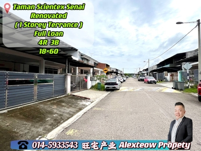 Taman Scientex Senai Full Loan/ Renovated/ 4R 3B/ 18×60/ Market Cheapest/ Senai