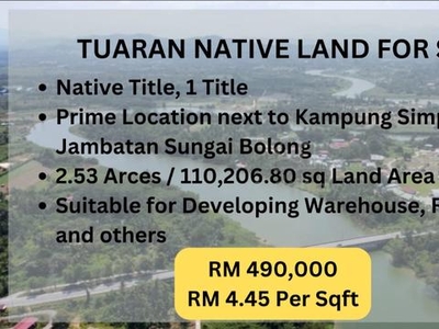 Tuaran 2.53 Acres NT Land for Sale