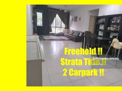 Freehold !! 2 Carpark !! Strata Title !! Apartment Seri Baiduri !!
