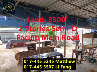 Jalan Udini - 2 Stories Semi-D - Land:3500' - Facing Main Road - Bukit Dumbar