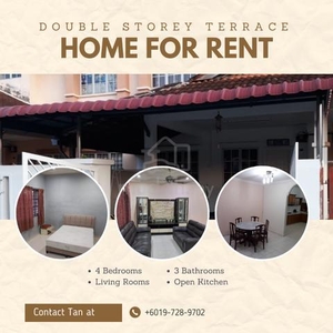 Double Storey Terrace House Taman Tasik Utama Ayer Keroh for Rent