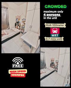 female single room, MRT in 500m, h/speed Wi-Fi, Cuckoo water filter