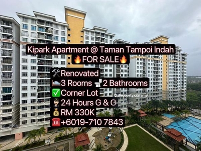 Kipark Apartment @ Taman Tampoi Indah Corner Lot Renovated For Sale
