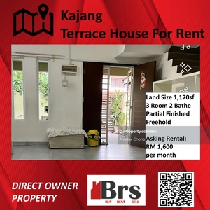Terrace House at Taman Koperasi Cuepacs Kajang for Rent