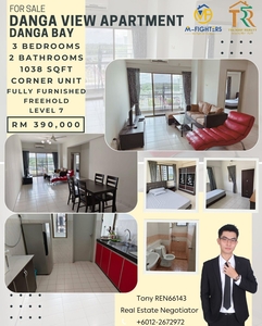 Danga View Apartment Corner Midfloor 3Beds at Danga Bay ,JB town for Sale