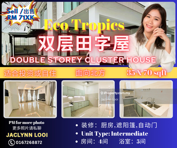 Eco Tropics Double Storey Cluster House For Sale
