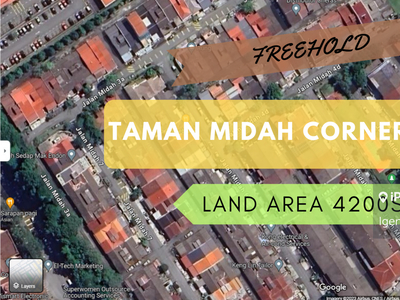 Freehold Flat Land Corner 2 Storey Terrace House Taman Midah For Sale