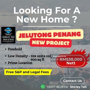 Jelutong New Freehold Condominium- Low Density- Prime Location