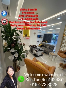 Cheras Vista 4, 3 Sty Semi D,Freehold,End lot, Fully reno up to 1 Mil