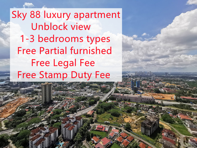 Setia Sky 88 Facing Seaview, Unblock View, 1-3 Bedrooms Type, Partial Furnished