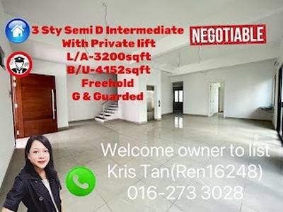 Sunville Residence,Freehold 3 Sty Semi D,Private lift[40x80]