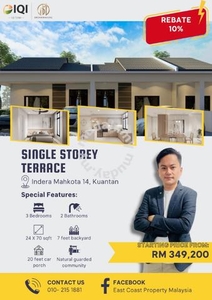 Single Storey Terrace for Sale @ Indera Mahkota 14
