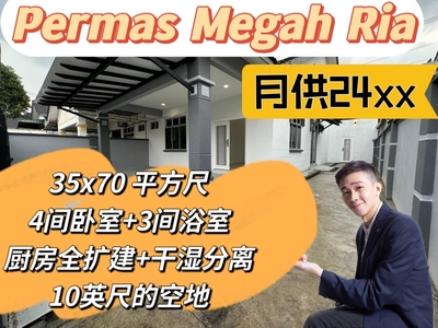 Permas Megah Ria 1.5 storey semi d for sale
