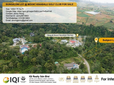Bungalow Lot at Mount Kinabalu Golf Club For Sale