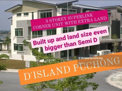 D' Island Puchong 3 Storey Corner lot - size is bigger than Semi D
