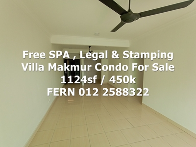 Free SPA & Legal Fees & Stamping Villa Makmur Condo Dutamas