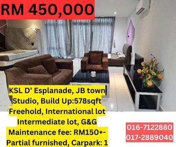 KSL Shopping Mall Upstairs D Esplanade Studio Unit For Sale Taman Pelangi Taman Abad