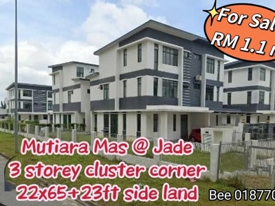 Mutiara Mas @ Jade Residence Skudai 3 Storey Cluster Big Corner 22x65+23ft land