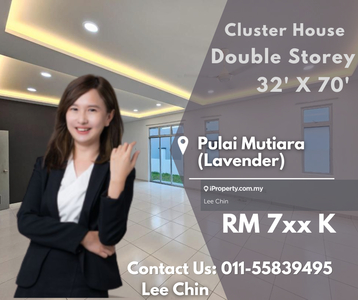 Pulai mutiara double storey cluster for sale