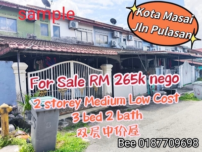 Taman Kota Masai Jalan Pulasan 2 Storey Medium Cost For Sale