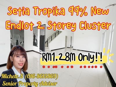 Tmn Setia Tropika Calidora 99% New Endlot 2 Storey Cluster For Sale