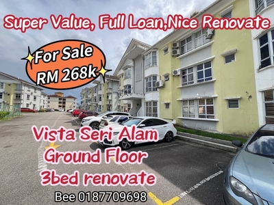 Vista Seri Alam Ground Floor Apartment Nice Renovate Full Loan