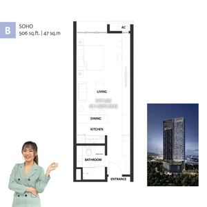 Studio with balcony, Free Fully Furnish, 1 Parking, Freehold Condo For Sale, Jalan Ampang, KLCC, Pavilion Suites Kuala Lumpur, KL City, Kuala Lumpur