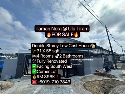 Taman Nora @ Ulu Tiram Double Storey Low Cost House Corner Lot Sale