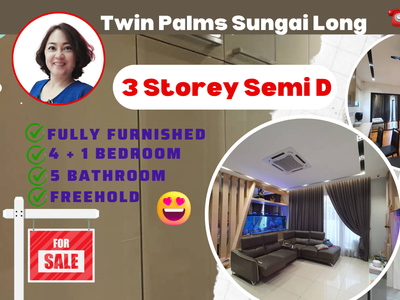 Twin Palms Kajang Sungai Long Selangor @ 3 Storey Semi D Fully Furnished for Sale