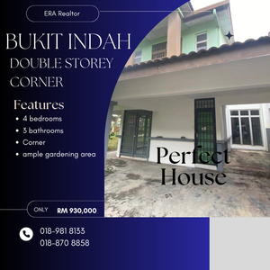 Jalan Indah 1x corner double storey terrace