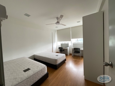 7min walk to reach to KL Sentral ️[ Mansion Sentral ] Fully Furnished Middle Room with Double Single Bedroom with Fan & A/C For Rent near Nu Sentral