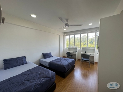 5min walk to Nu Sentral ! ️[ KL Sentral Mansion Sentral ] Fully Furnished Middle Bedroom with 2 Single Bed with Fan & A/C For Rent