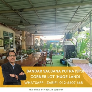 Huge Land Corner Lot Facing Playground Single Storey Terrace House at SP3 Bandar Saujana Putra For Sale