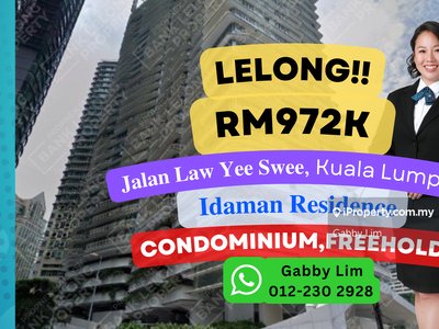 Lelong Super Cheap Condominium Freehold Idaman Residence Kuala Lumpur