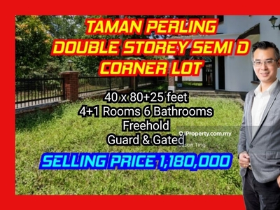 Taman Perling@Double Storey Semi D Corner Lot With Gng