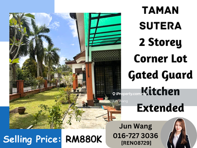 Taman Sutera, 2 Storey Corner Lot with 22ft Land, Kitchen Extended