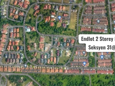 20ft Endlot Double Storey House For Sale@ Sec 31 Kota Kemuning