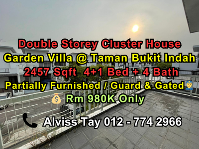 Below Market Value Garden Villa @ Taman Bukit Indah / Double Storey Cluster House