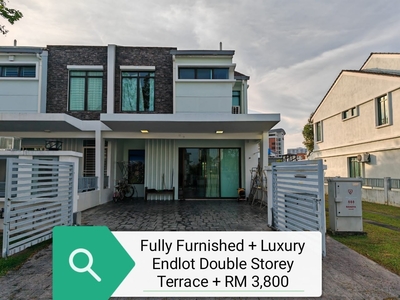 Fully Furnished + Luxury Endlot Double Storey Terrace + Rare unit in Cyberjaya + Only RM 3,800 Rental