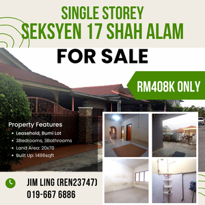 Single Storey Seksyen 17 Shah Alam, Jalan Gurami