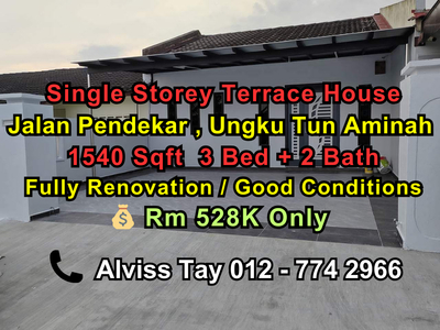 Taman Ungku Tun Aminah , Jalan Pendekar @ Skudai Single Storey Renovation Unit