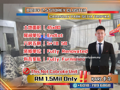 Caranday Day 2.5 Storey Cluster 45x80 Fully Furnished Renovated